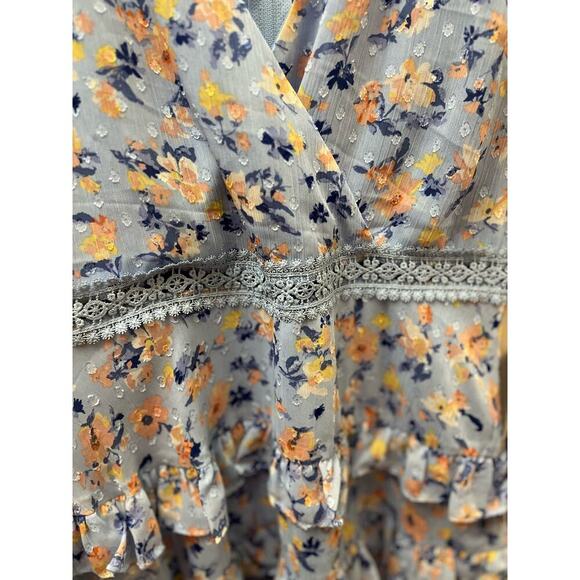 City Studio Womens Ruffles Floral Surplice Mini Dress Juniors BHFO 3011 SIZE 7​ - Picture 5 of 6